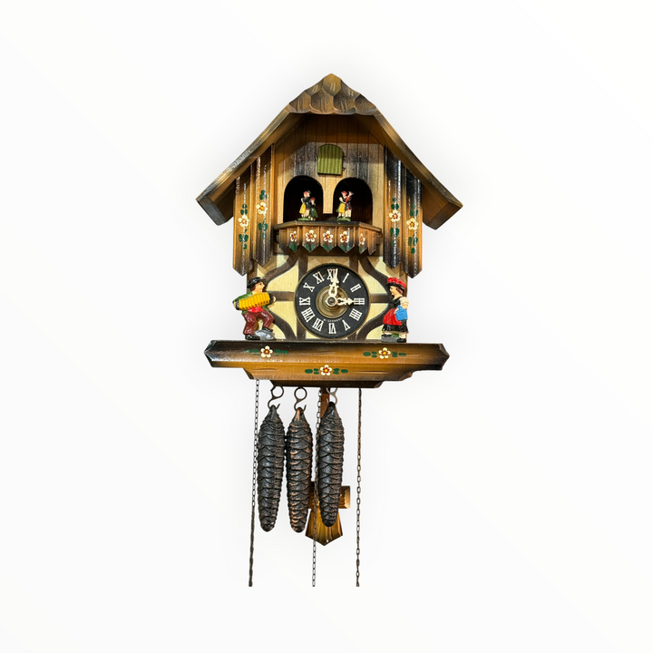 Cuckoo Clock German Dancers Musical 1960s Black Forest Works Good Vintage