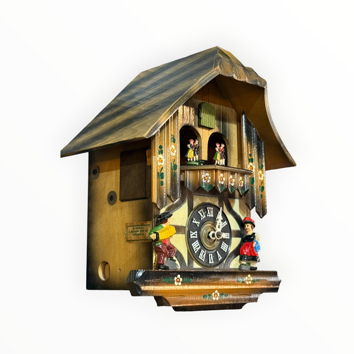 Cuckoo Clock German Dancers Musical 1960s Black Forest Works Good Vintage