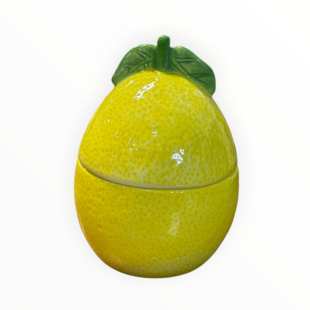 Ceramic Lemon LIdded Container