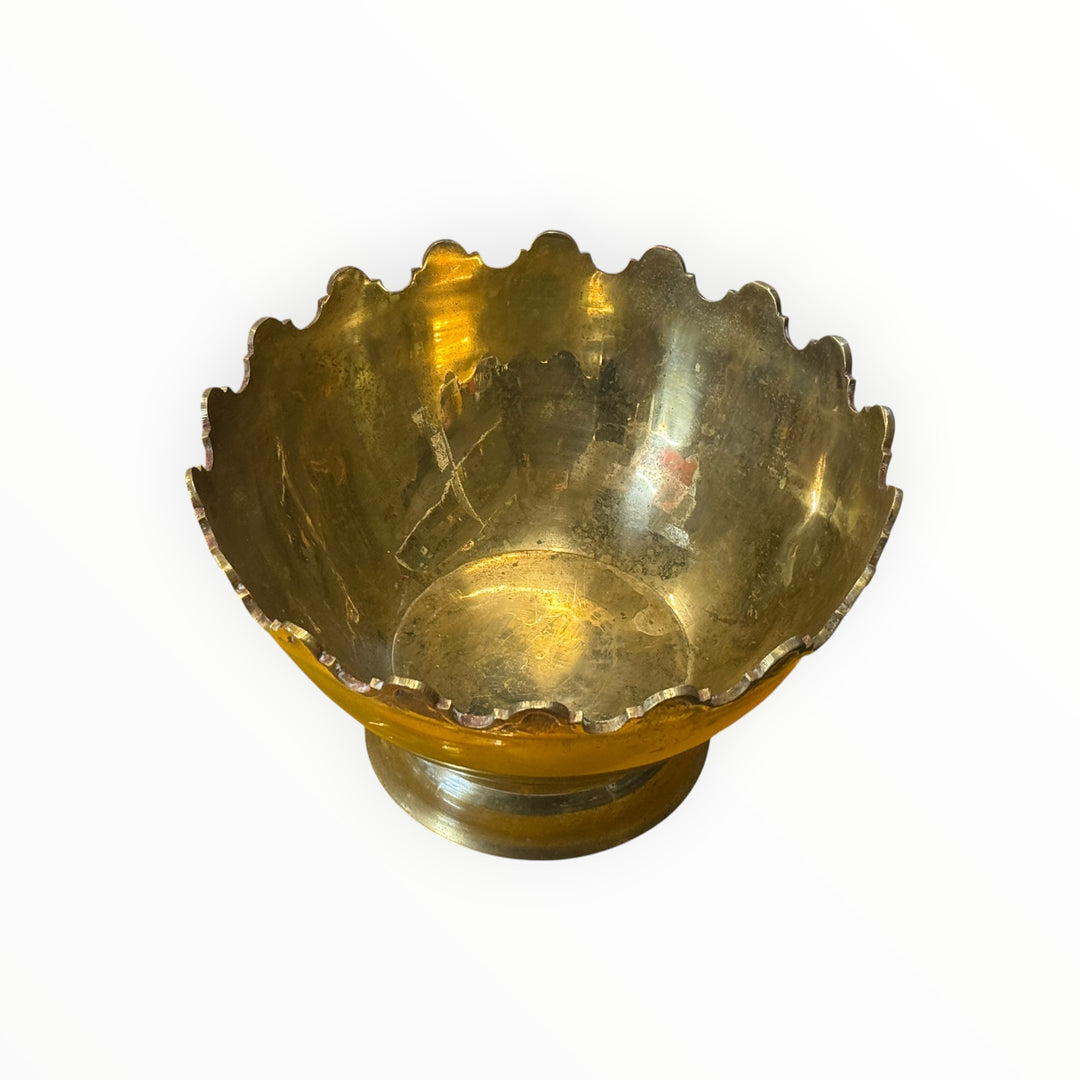 Scalloped Brass Bowl