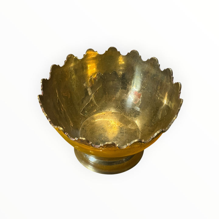 Scalloped Brass Bowl
