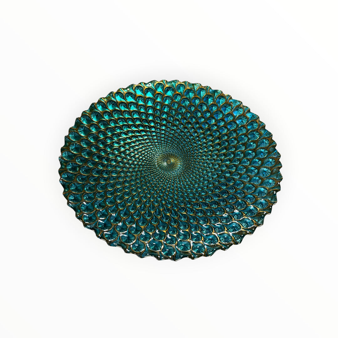 Large Peacock Glass Bowl