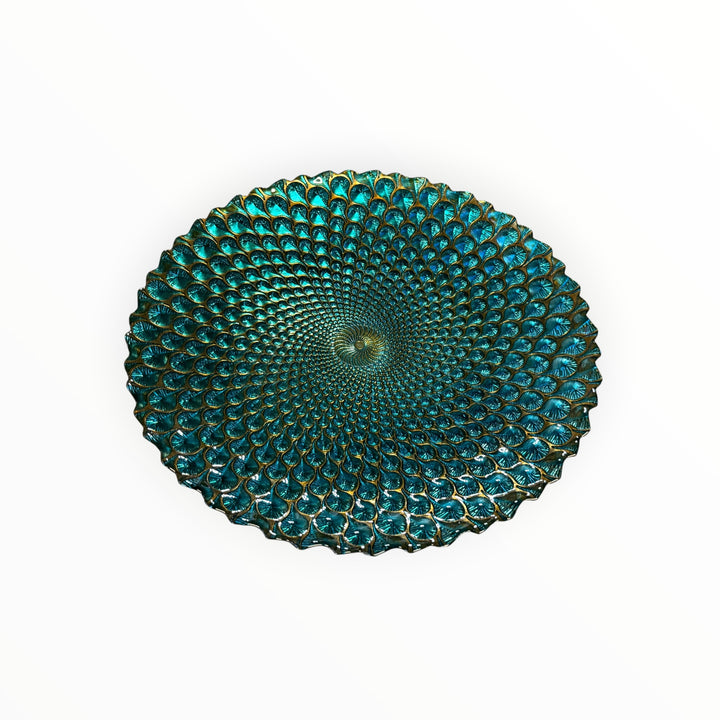 Large Peacock Glass Bowl