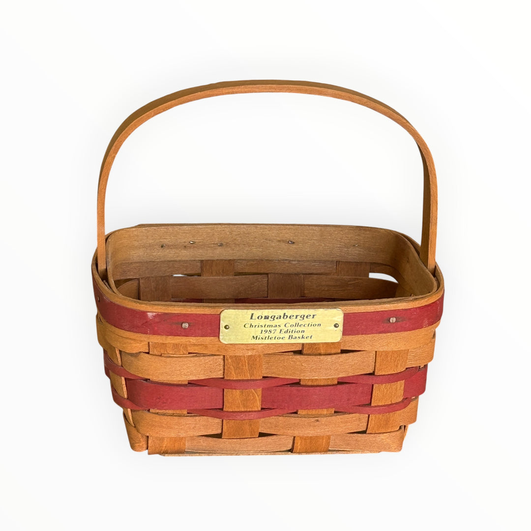 Longaberger Christmas Collection 1987 Edition Misletoe Basket