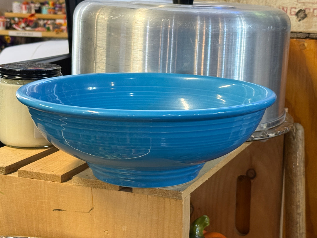 Fiestaware Pedestal Bowl - Peacock Blue - 64 oz - 9 1/2” x 3 3/8"