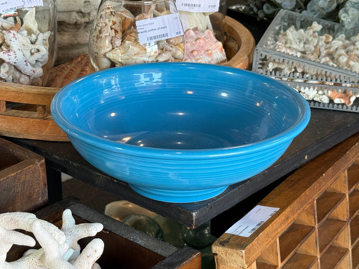 Fiestaware Pedestal Bowl - Peacock Blue - 64 oz - 9 1/2” x 3 3/8"