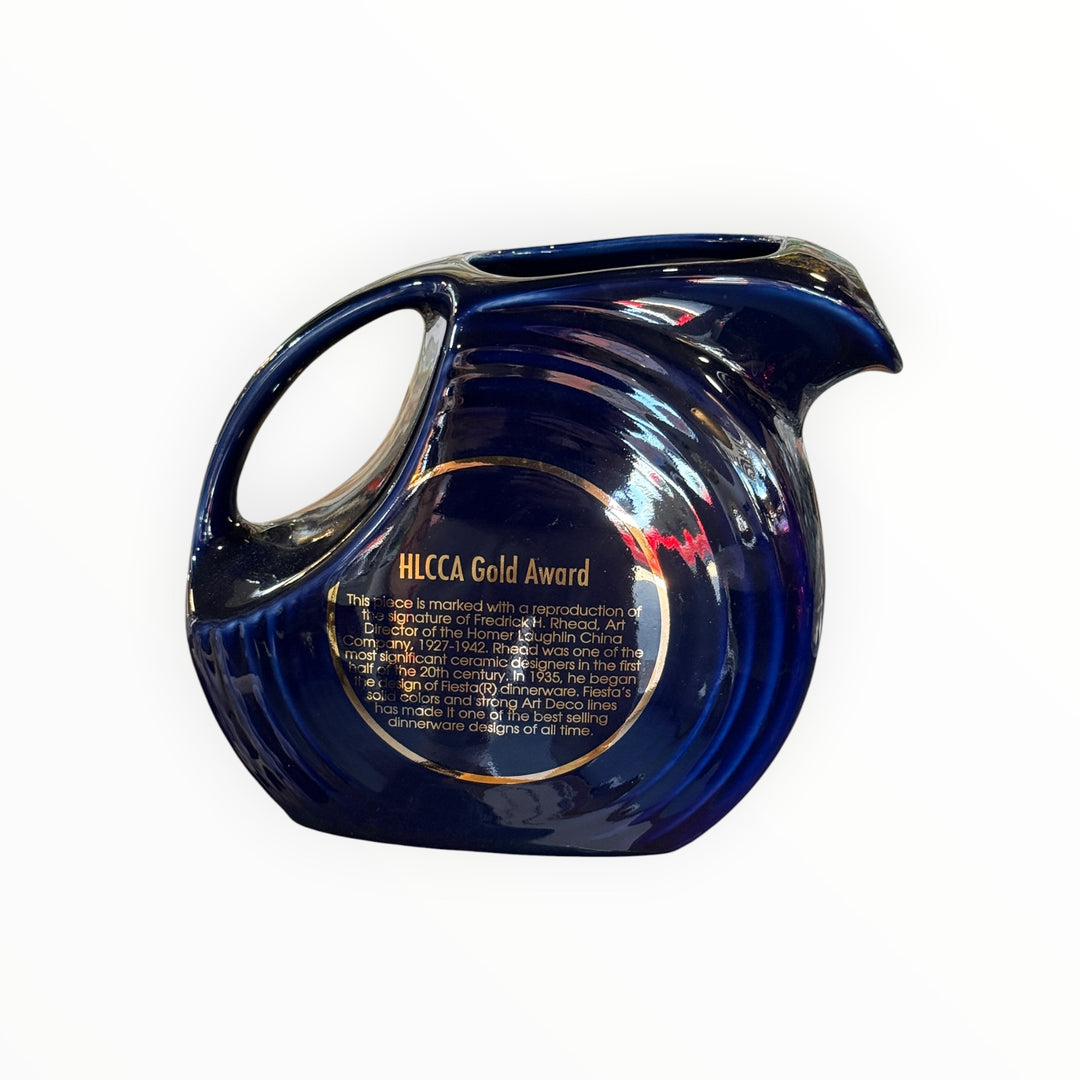 Fiestaware HLCCA Water Large Disc Pitcher Gold Award - Frederick Rhead