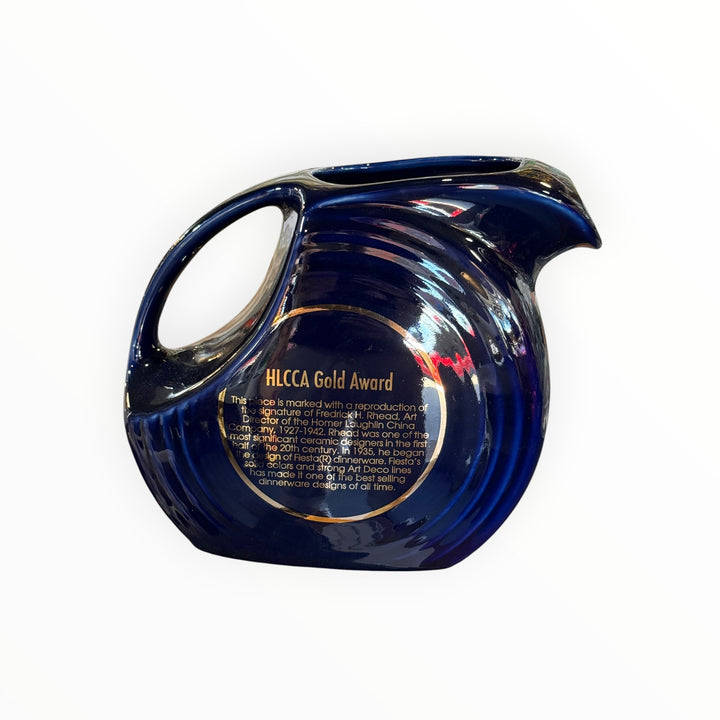 Fiestaware HLCCA Water Large Disc Pitcher Gold Award - Frederick Rhead