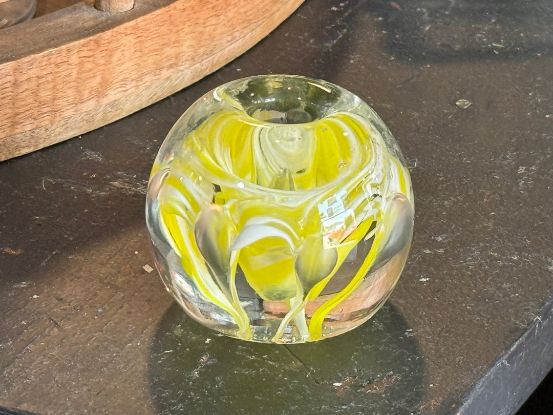 Glass Paperweight Yellow
