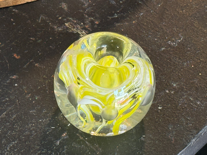 Glass Paperweight Yellow