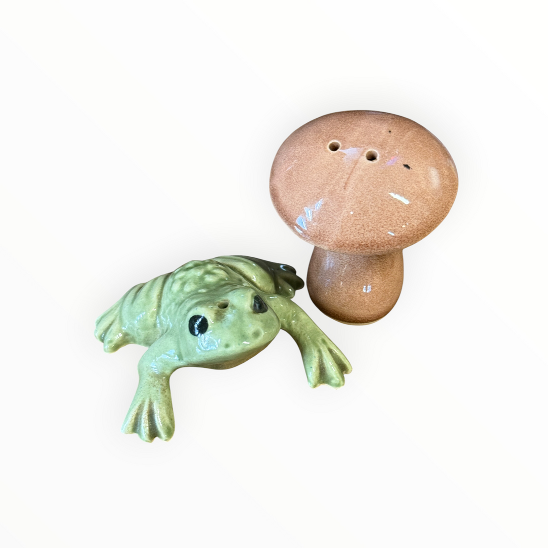 Salt and Pepper - Ceramic Frog and Toadstool