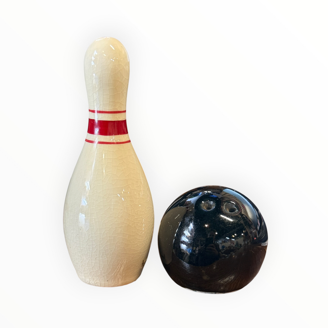 Salt and Pepper - Ceramic Bowling Pin and Ball