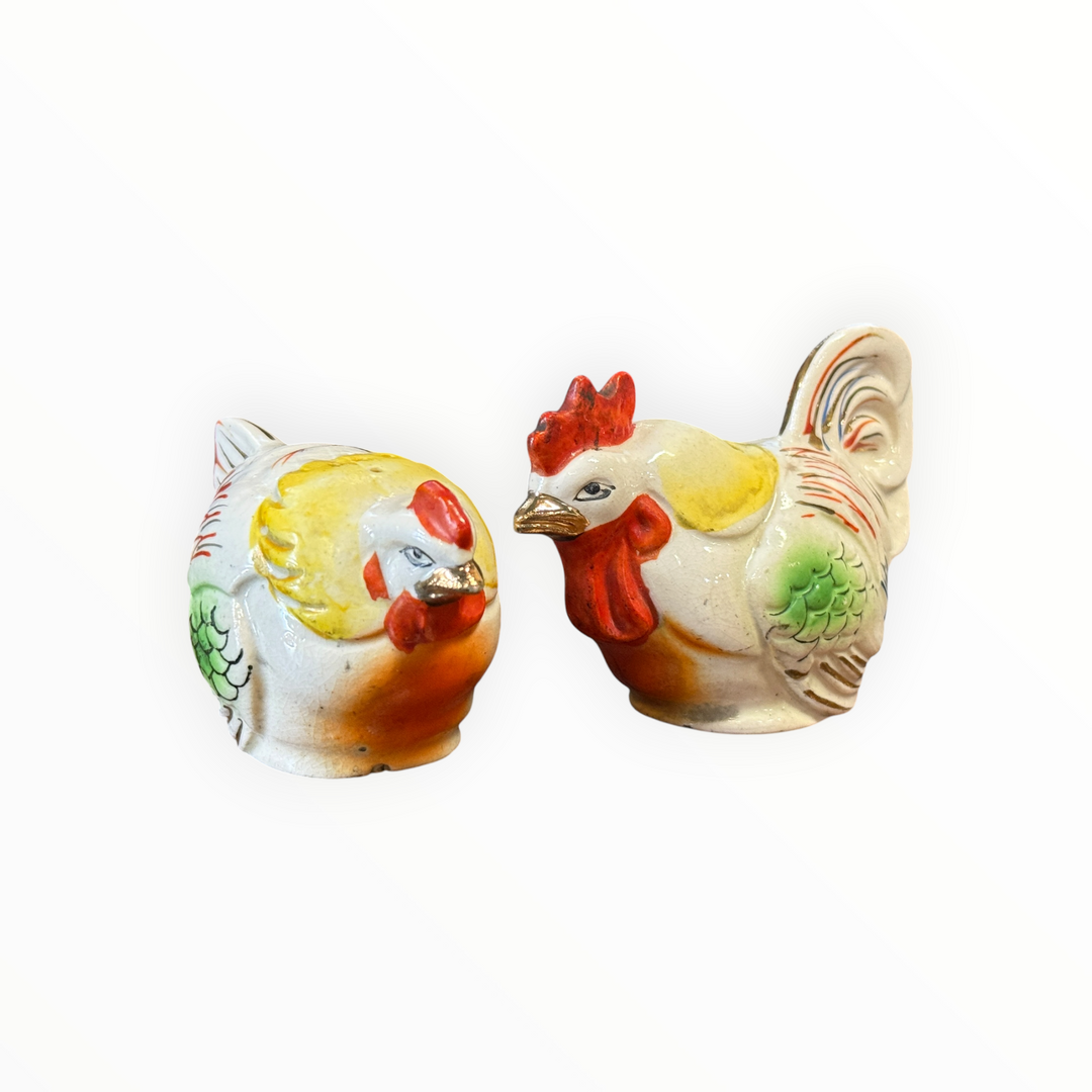 Salt and Pepper - Ceramic Rooster and Hen