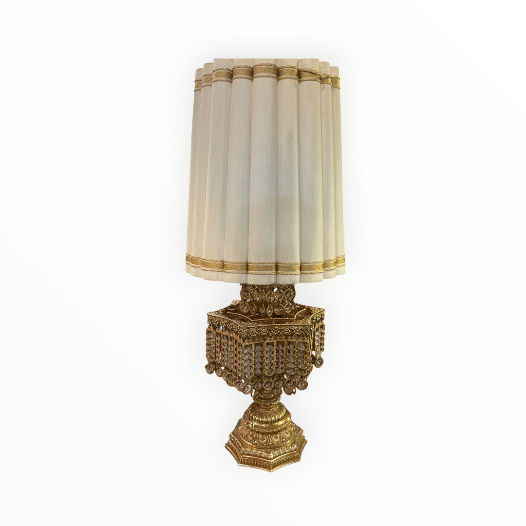 Gilt-Metal &amp; Glass Table Lamp  PICKUP ONLY