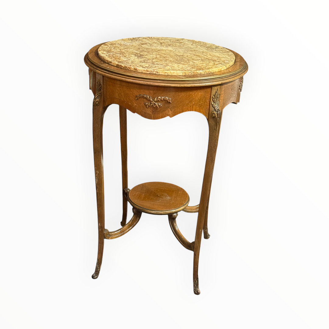 Vintage Louis XV Stone Top Side Table  PICKUP ONLY