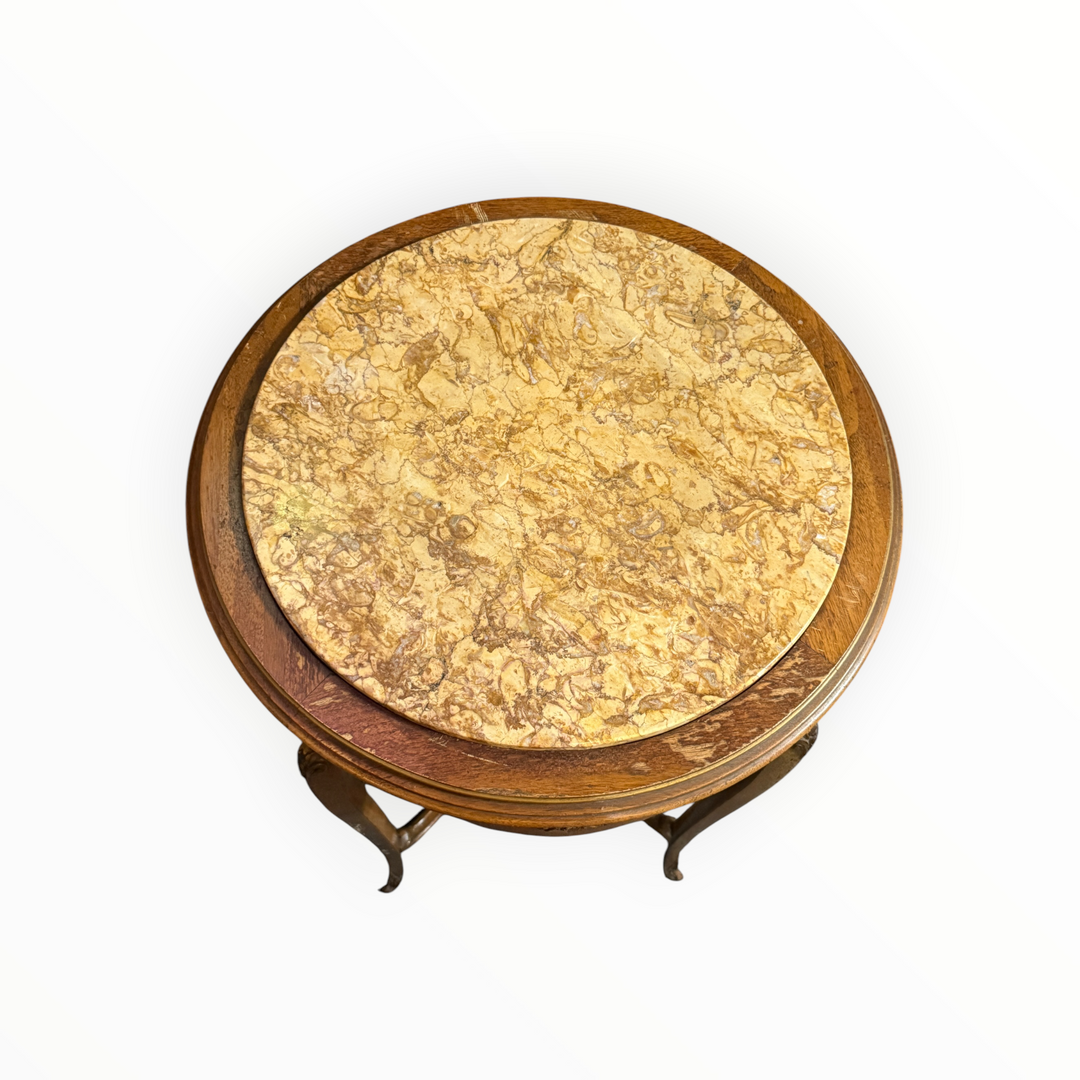 Vintage Louis XV Stone Top Side Table  PICKUP ONLY