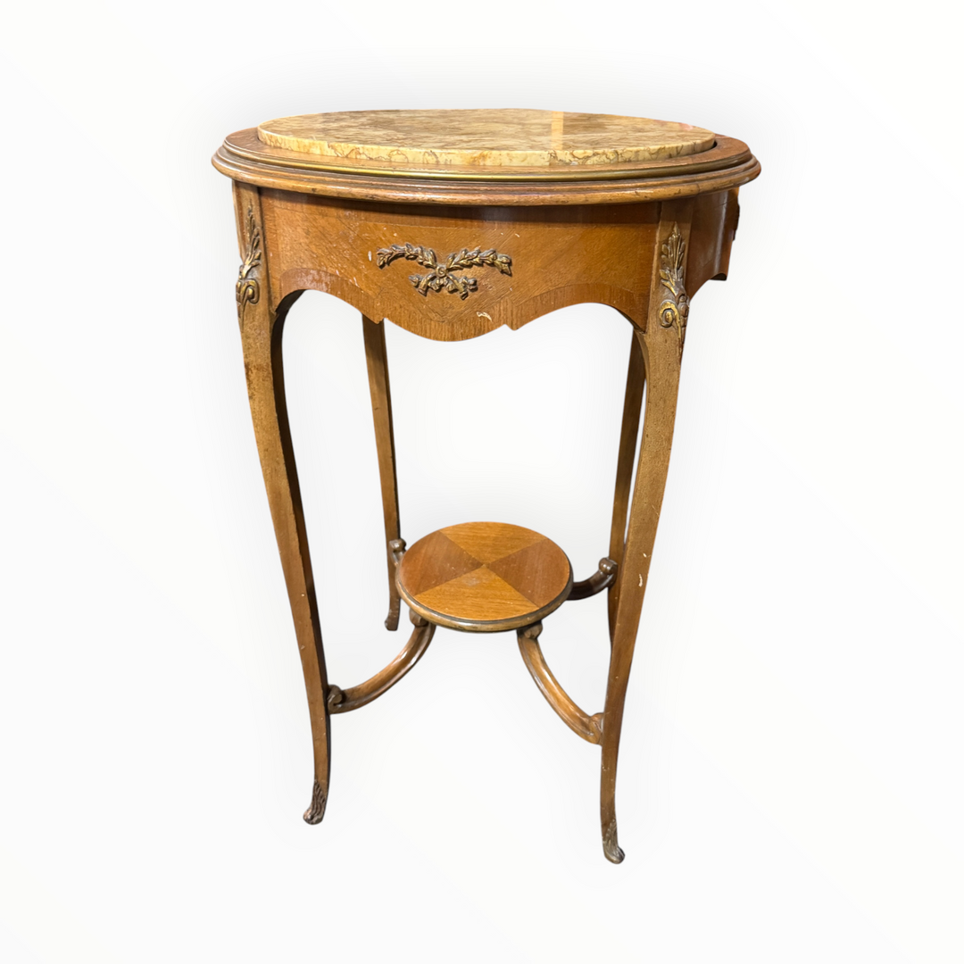 Vintage Louis XV Stone Top Side Table  PICKUP ONLY