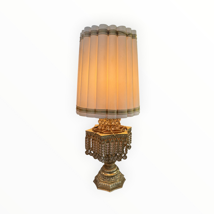 Gilt-Metal &amp; Glass Table Lamp  PICKUP ONLY