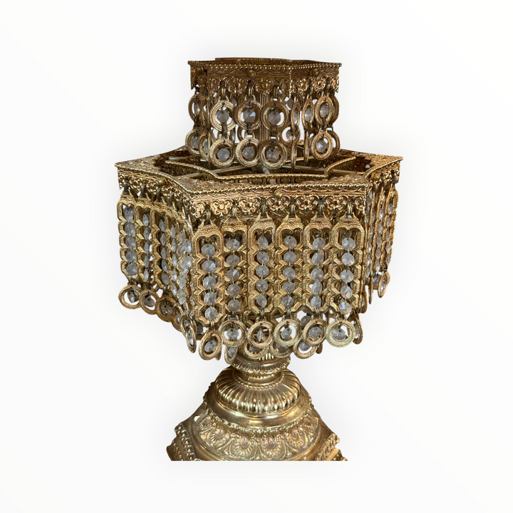 Gilt-Metal &amp; Glass Table Lamp  PICKUP ONLY