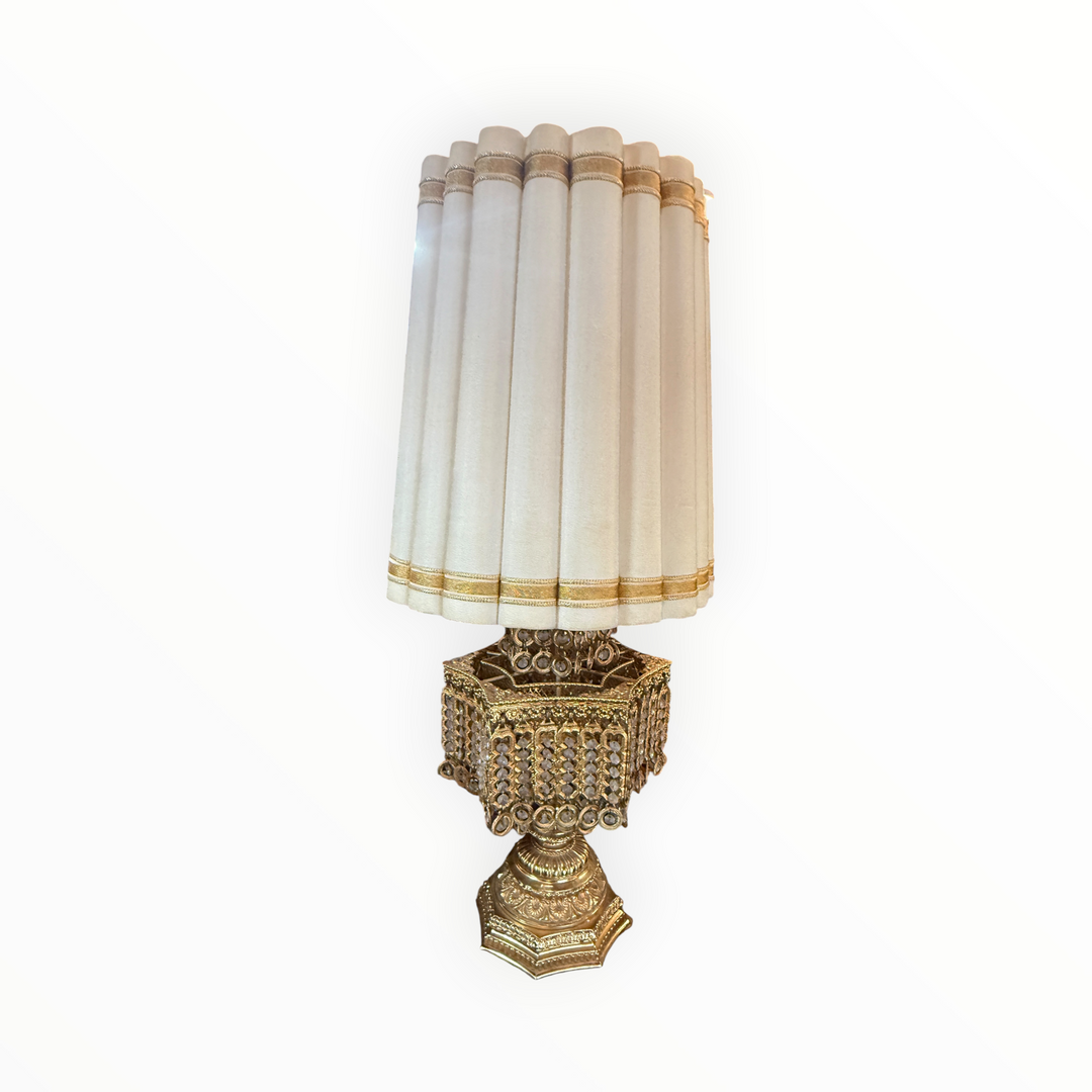 Gilt-Metal &amp; Glass Table Lamp  PICKUP ONLY