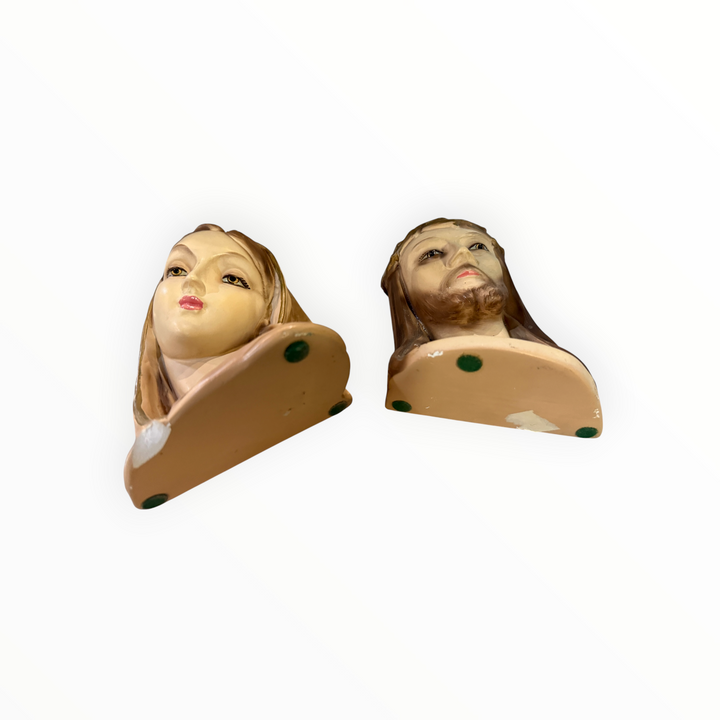 Chalkware Mary and Jesus Statues