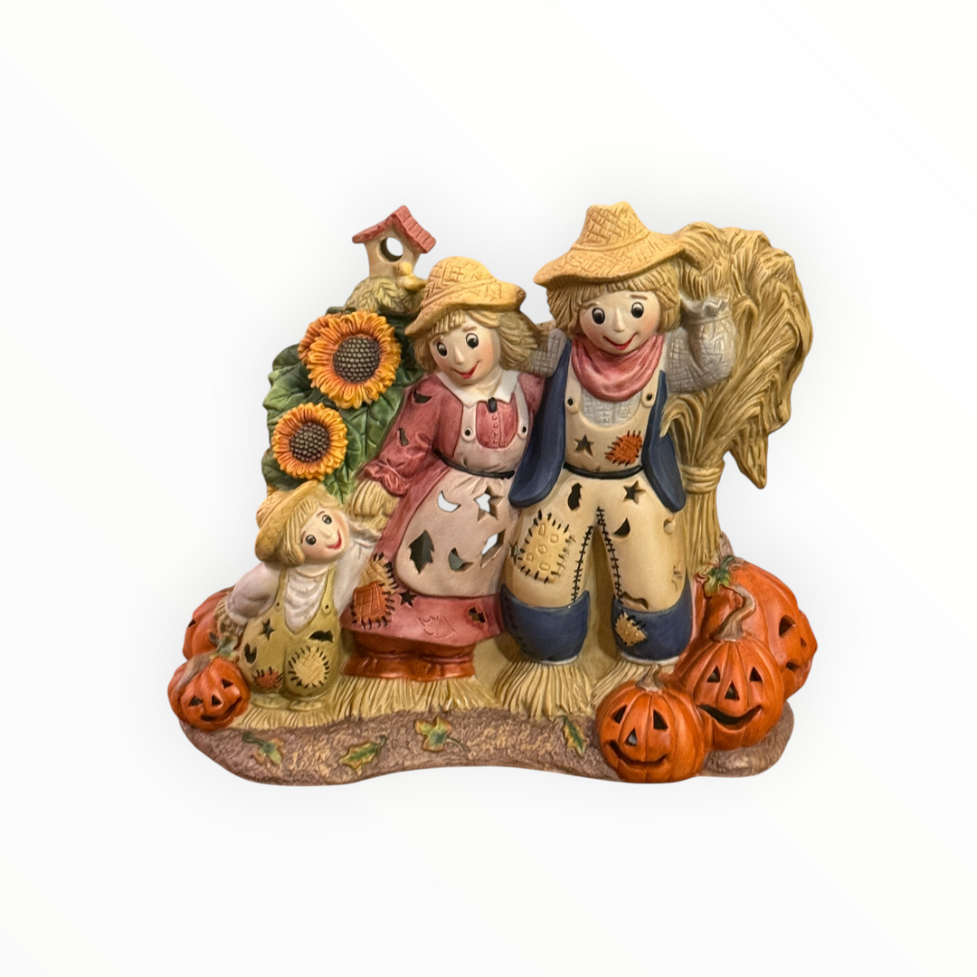 Scarecrow Halloween Tealight Figurine Candle Holder - Partylite 