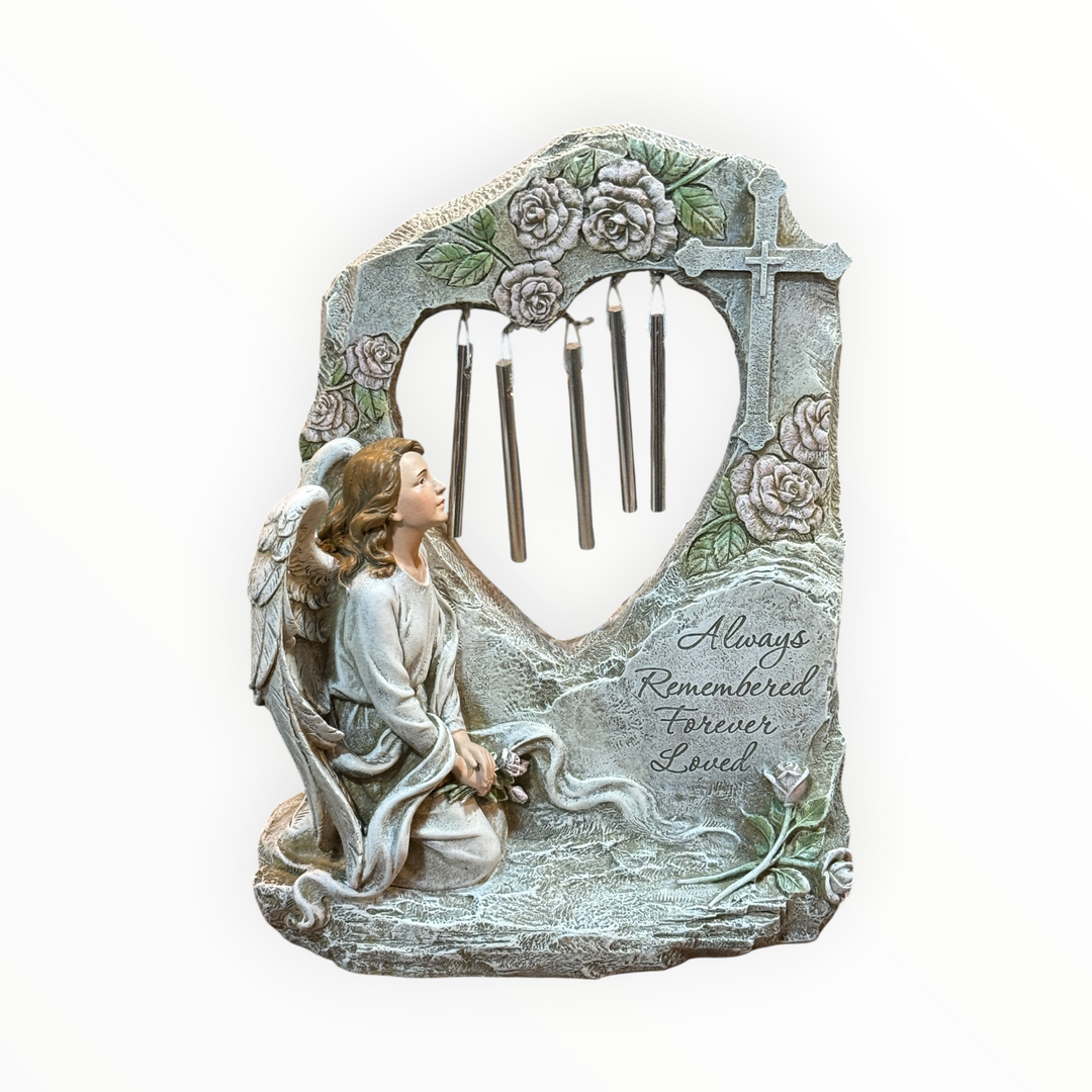 Always Remembered Forever Loved Guardian Angel Memorial Wind Chimes