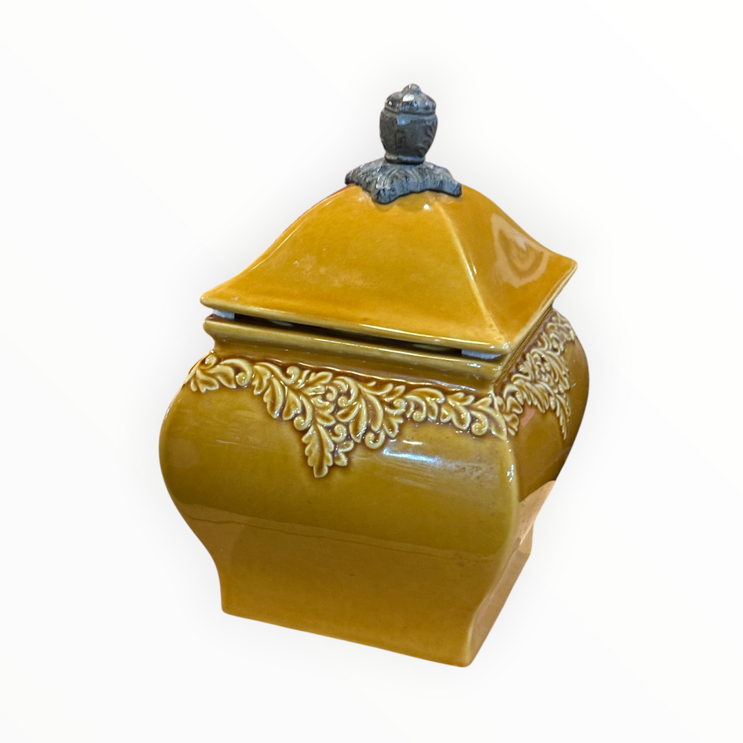 Gold Ceramic Canister