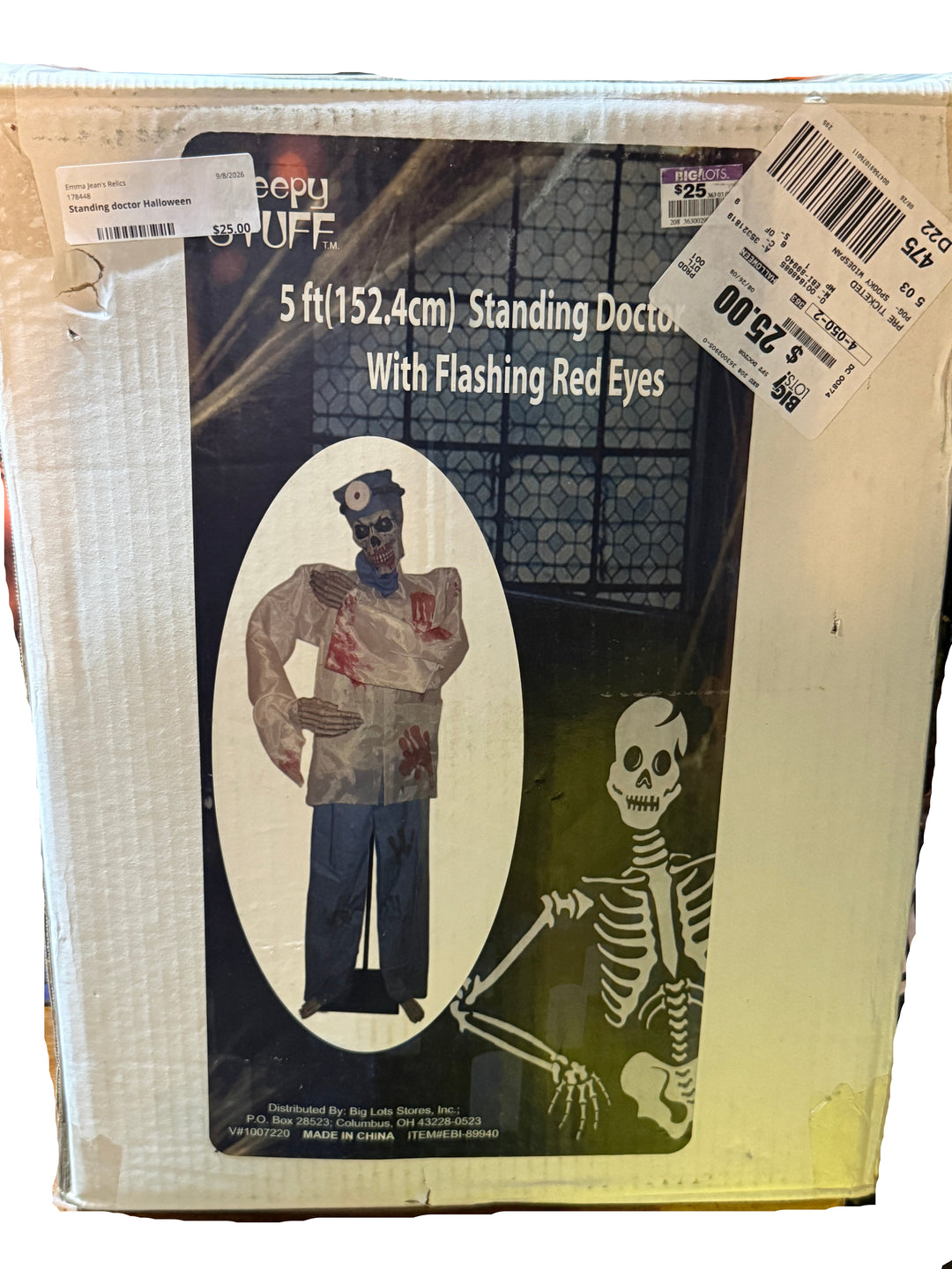 Creepy Stuff 5 ft Standing Doctor with Flashing Red Eyes