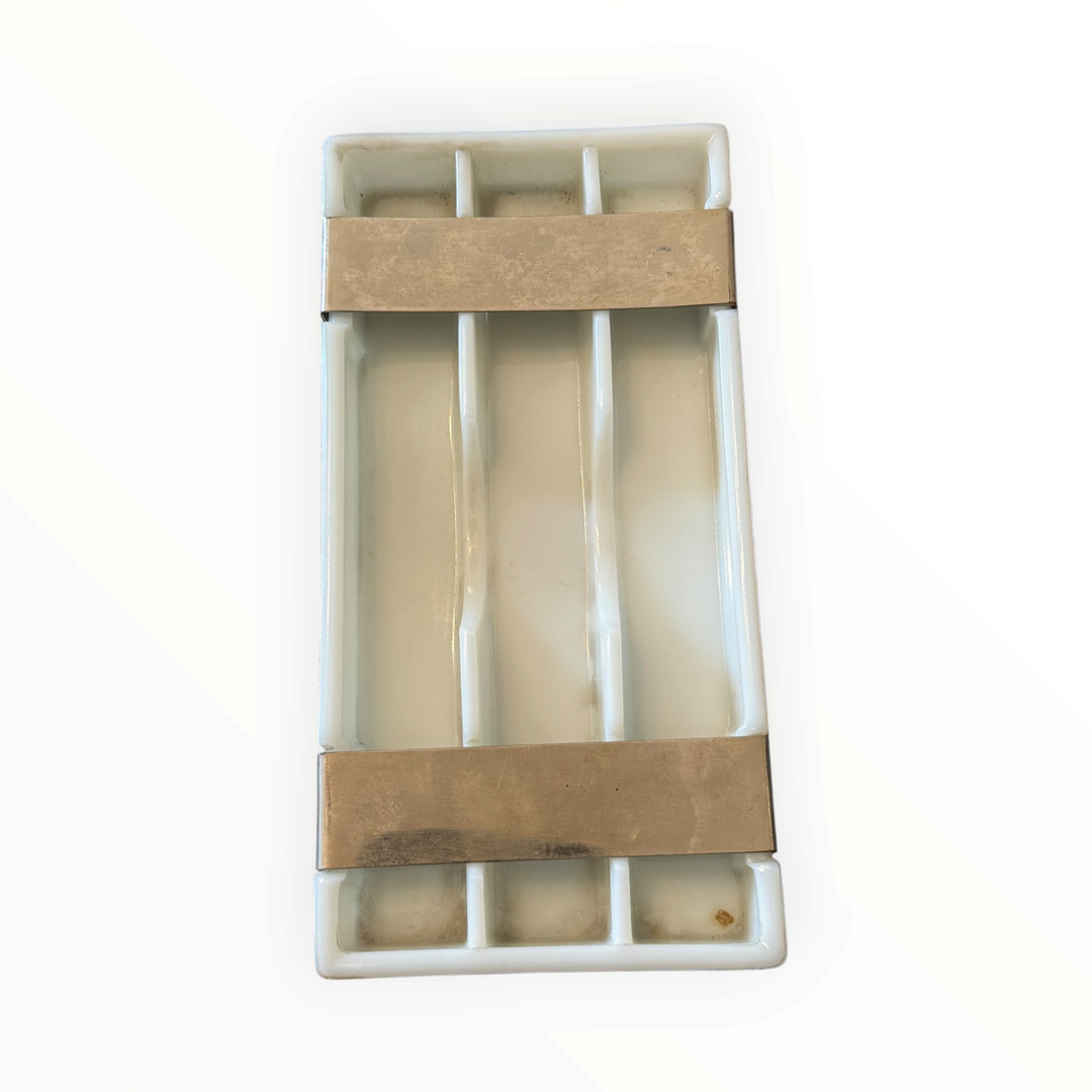 American Cabinet Co Milk Glass Instrument Organizer Tray 18 USA