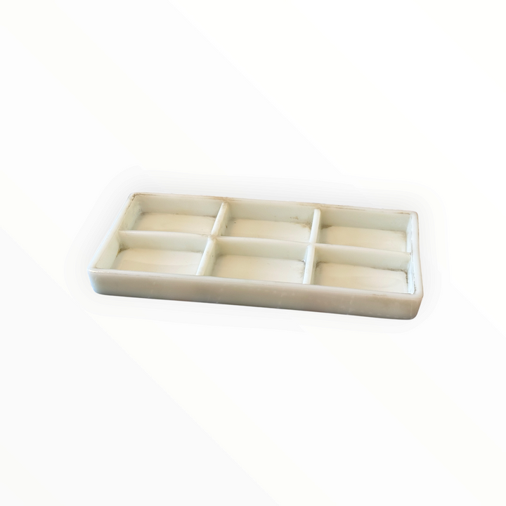 American Cabinet Co Milk Glass Instrument Organizer Tray 20 USA 6 Compartment