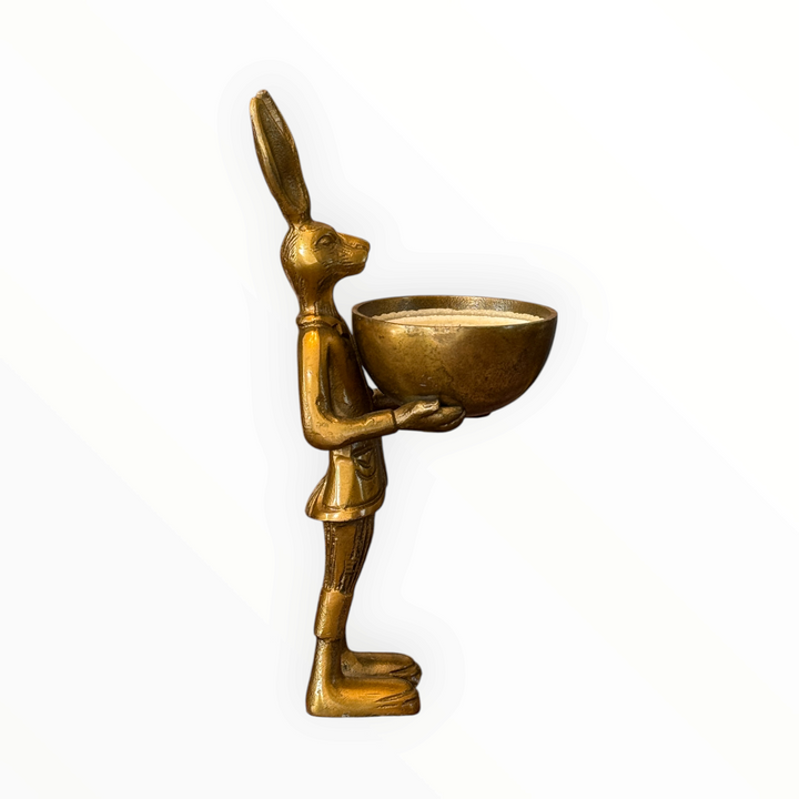 Eric and Eloise Collection 14-inch Brass Rabbit with Bowl