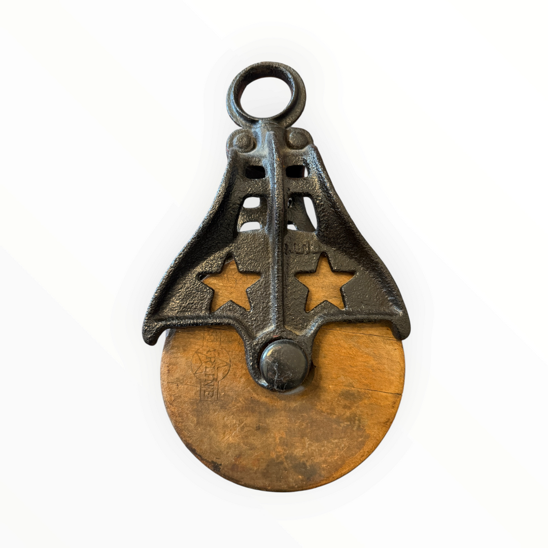 Cast Iron Starline Barn Pulley: 6" Hardwood Sheave