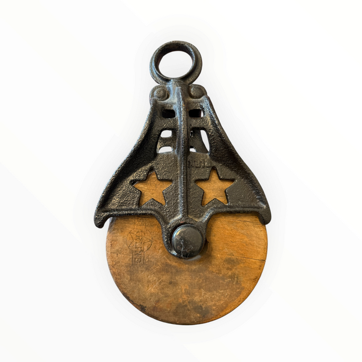 Cast Iron Starline Barn Pulley: 6" Hardwood Sheave