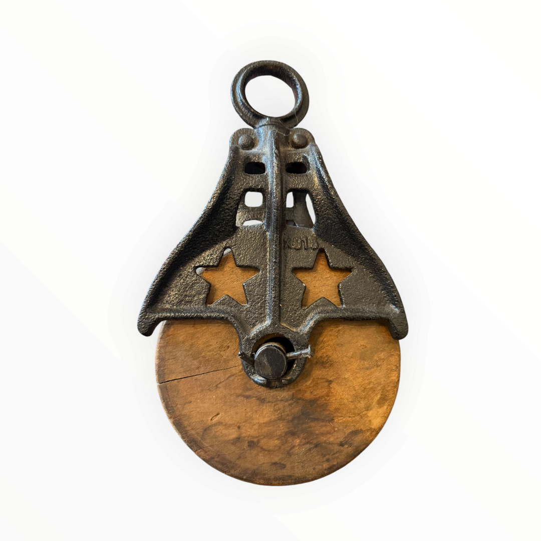 Cast Iron Starline Barn Pulley: 6" Hardwood Sheave