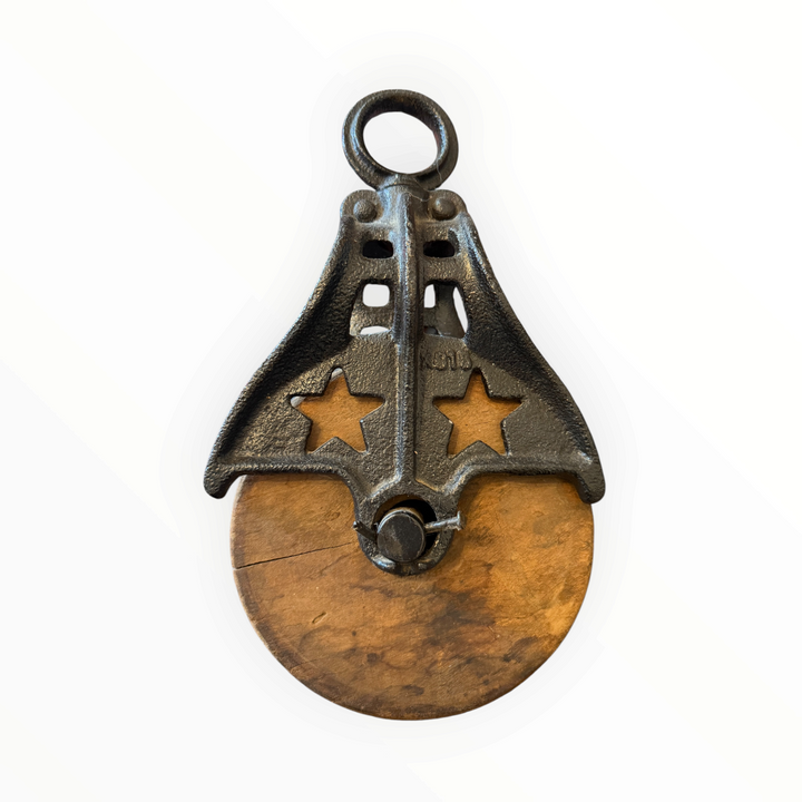 Cast Iron Starline Barn Pulley: 6" Hardwood Sheave