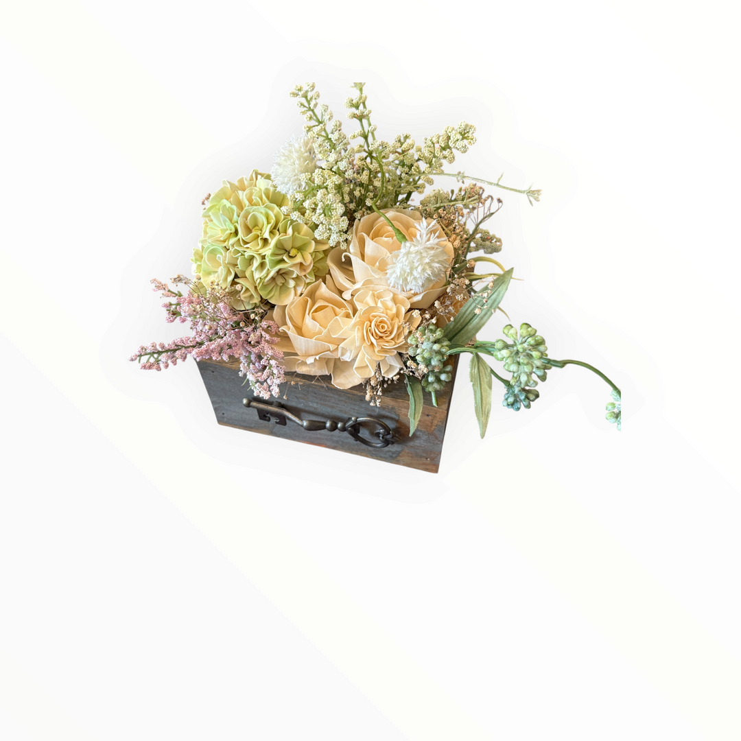 Handmade Wood Flower Arrangement