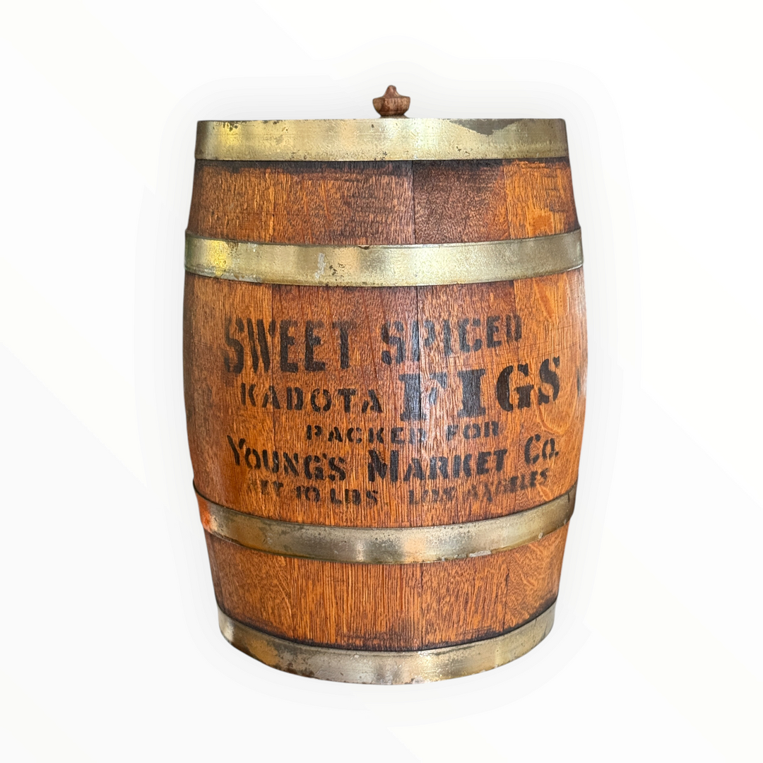 Vintage Primitive California Fig Barrel Kadota Figs 10" Tall