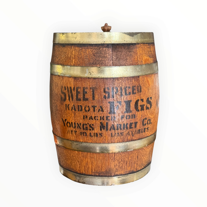 Vintage Primitive California Fig Barrel Kadota Figs 10" Tall