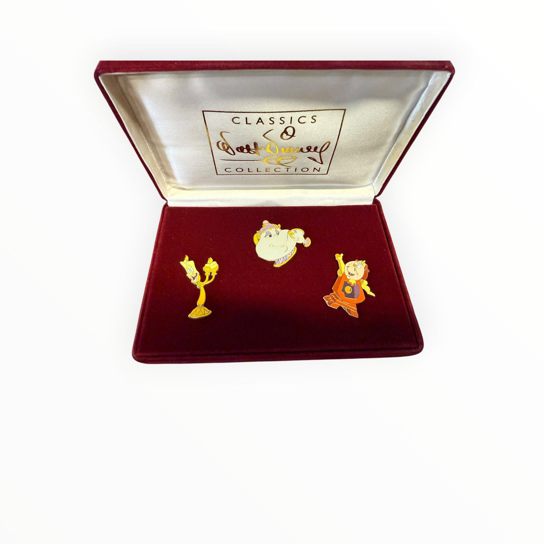 2001 Walt Disney Classics Collection Boxed 3-pin Set  Beauty and the Beast.