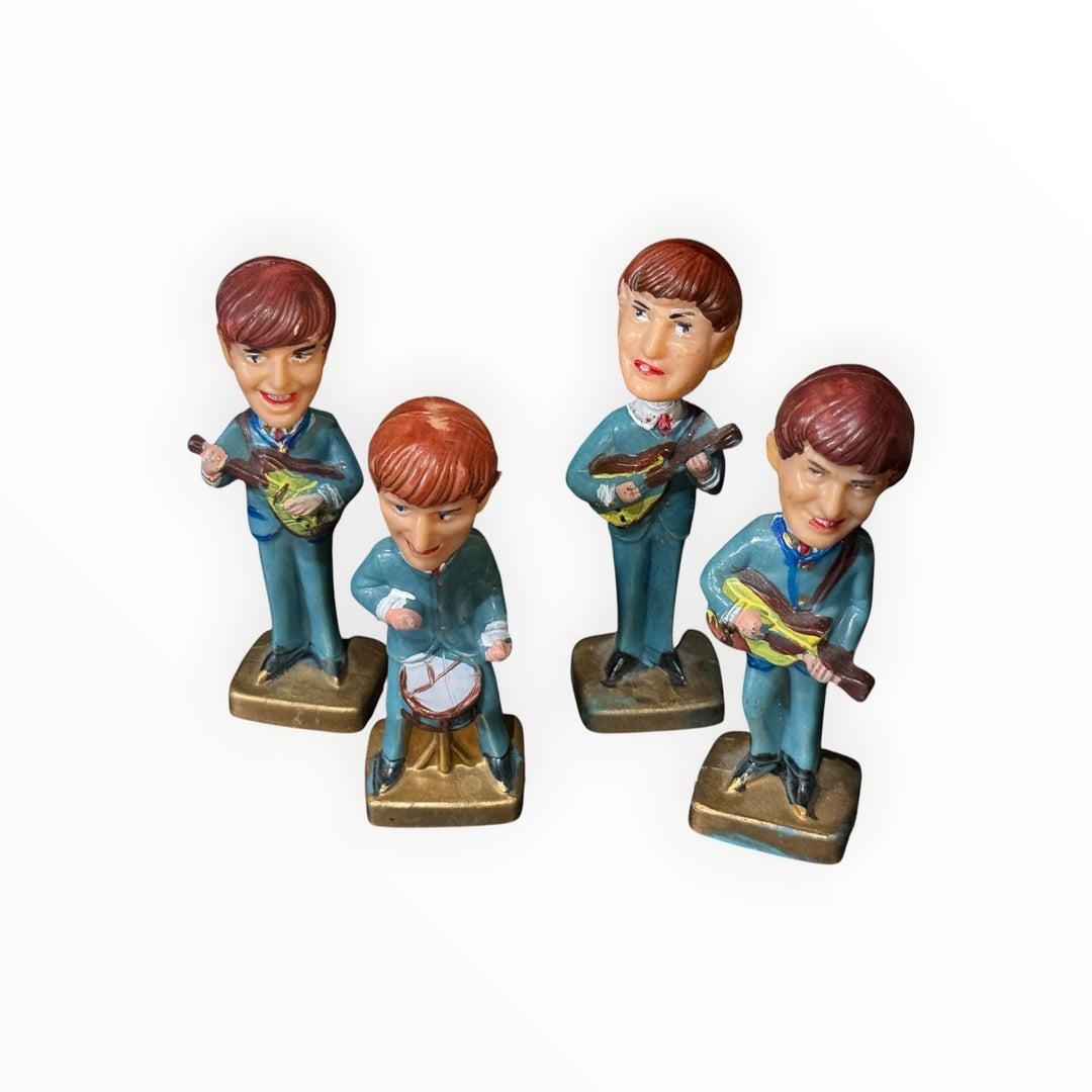 The Beatles Vintage 1964 Cake Toppers Bobbleheads Original Set of 4