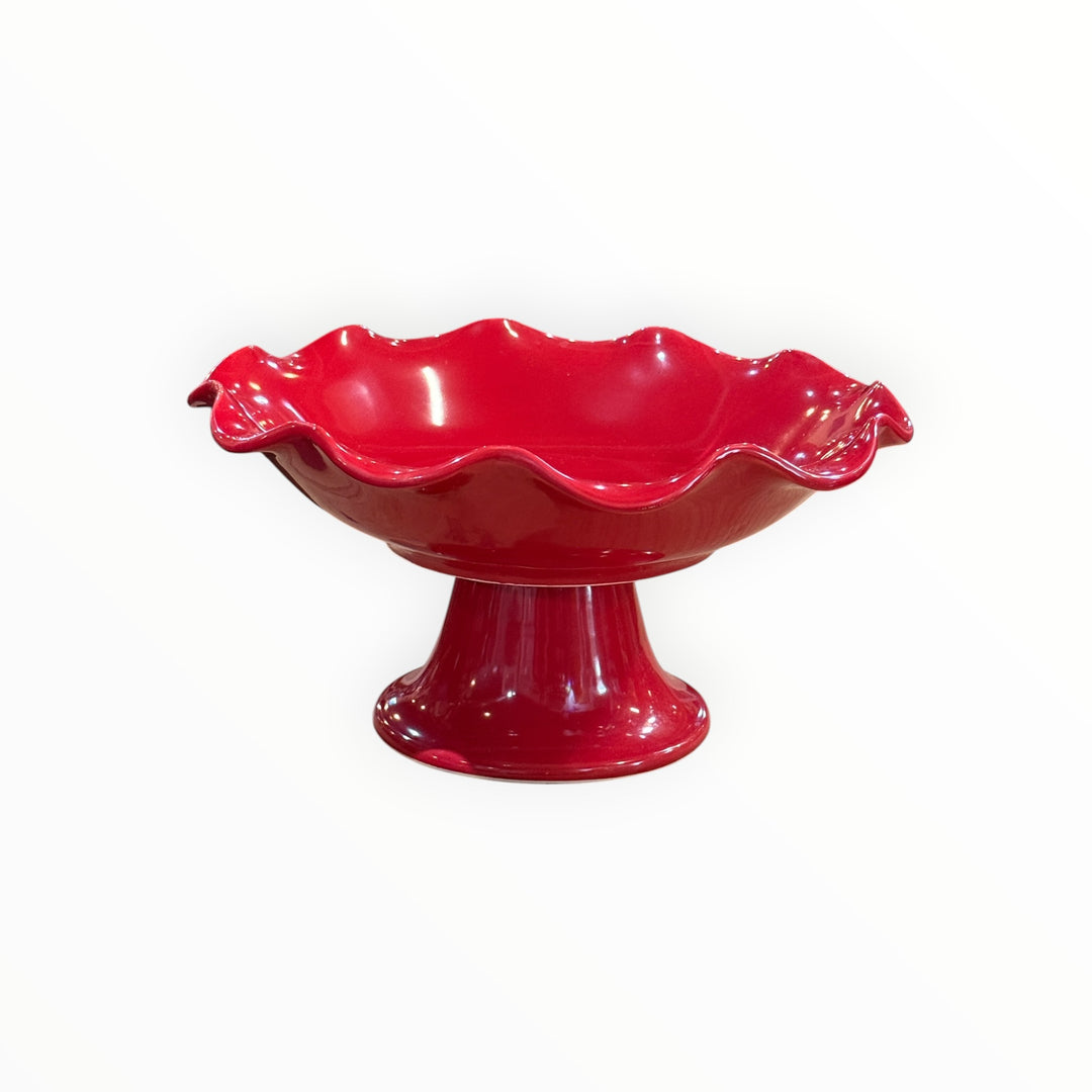 Red Ruffled Compote - Made in Italy