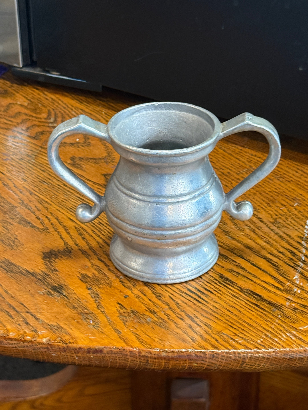 Vintage Pewter Opem Sugar Bowl Wilton Armetel Plough Tavern