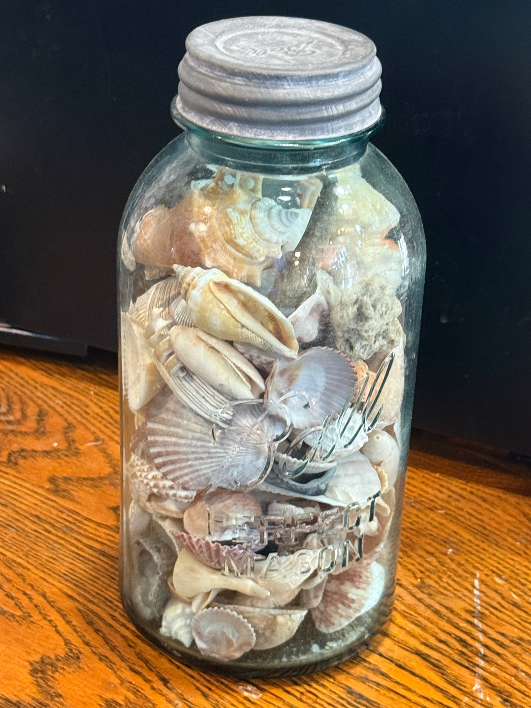 Clearance - Mason Jar of Shells