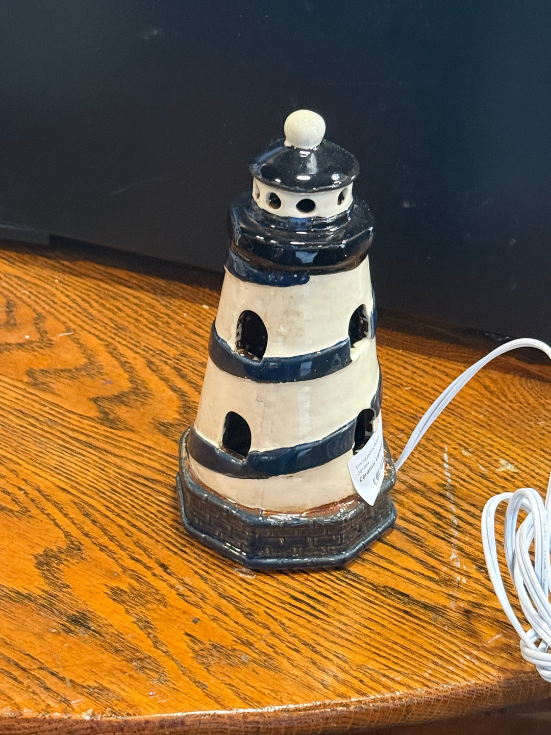 Clearance - Ceramic Lighted Lighthouse 8"