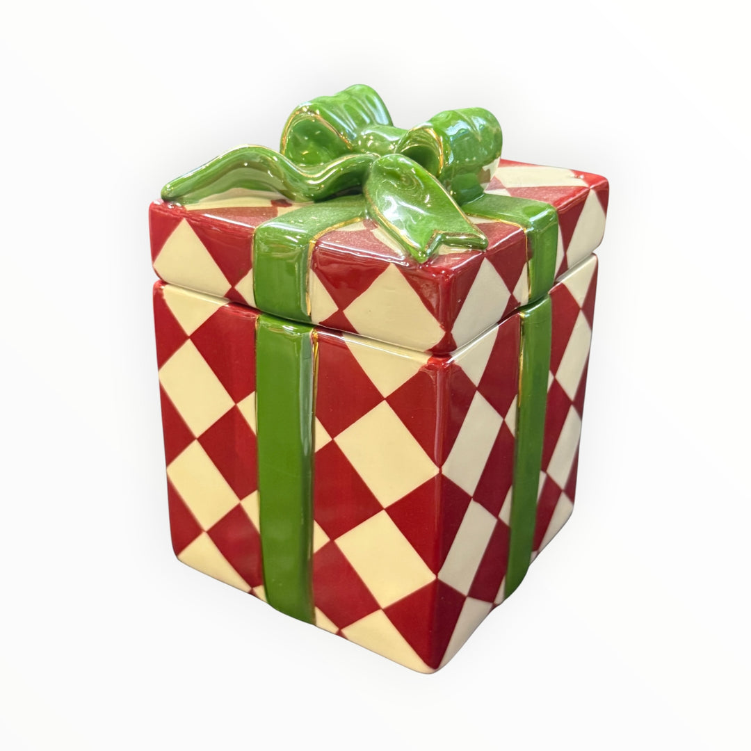 Ceramic Christmas Present Cookie Jar