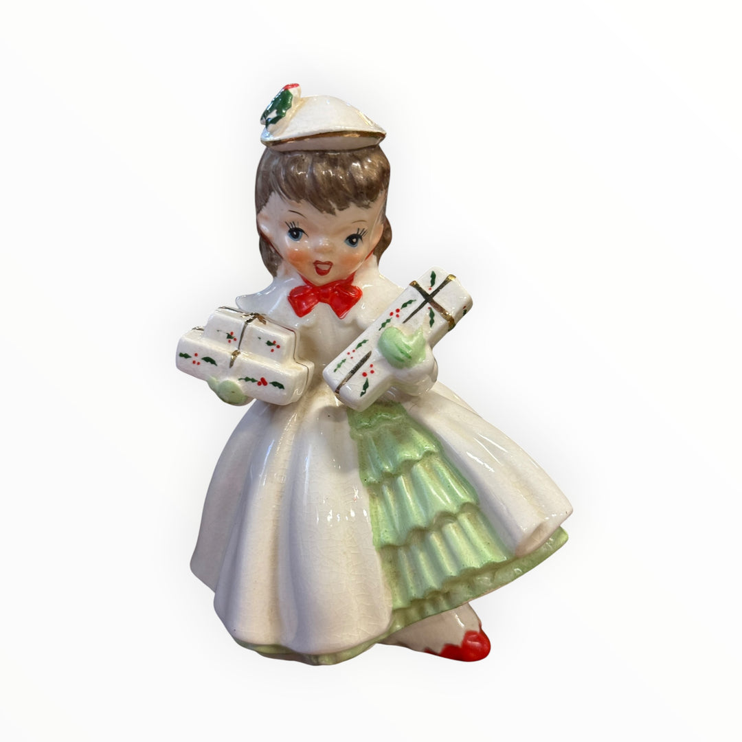 Napco Christmas Shopper Girl Figurine
