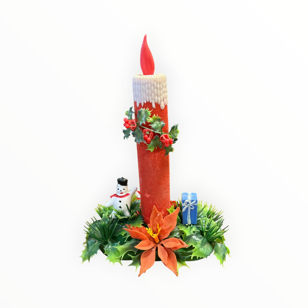 Vintage Velvet Christmas Candlestick