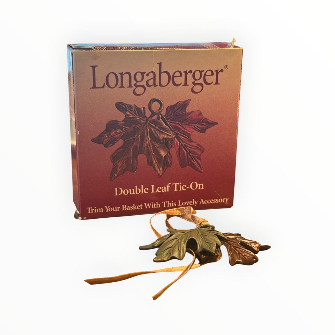 Longaberger 2000 Metal Double Leaf Tie-On 