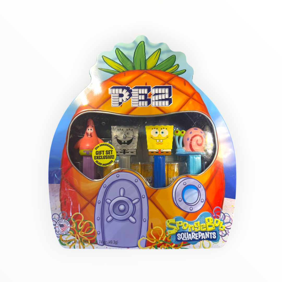 SpongeBob SquarePants PEZ 25th Anniversary Gift Tin Silver Exclusive